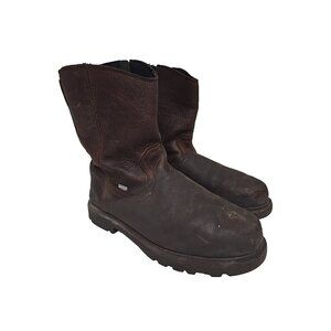 Iron Age Men's 1A0195 Hauler 10" Wellington Composite Toe Work Boot Brown 12W
